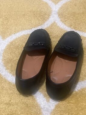 Black Bejeweled Loafers